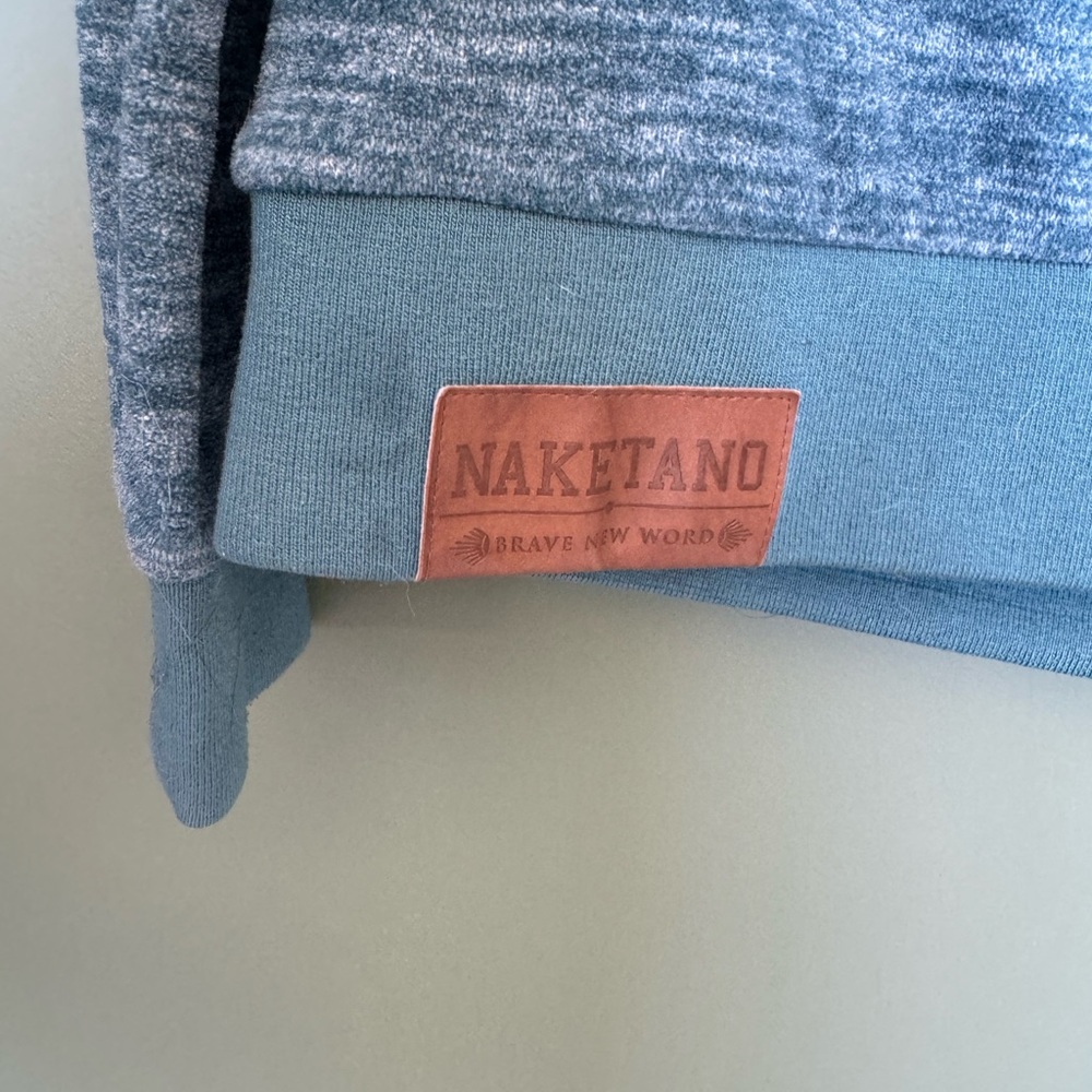Naketano 🦌 teal velour hoodie size medium / small - Picture 8 of 9